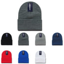 Decky 1 Dozen Beanies Cuffed Long Acrylic Ski Skull Winter Wholesale Lot-Serve The Flag 2 image