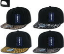 Decky Animal Print Retro Flat Bill Hats Baseball Caps Snake Leopard Skin-Serve The Flag 3 image