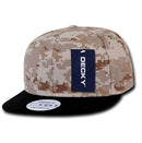 Decky Army Camouflage 100% Cotton Retro Flat Bill 6 Panel Snapback Hats Caps-Serve The Flag 19 image
