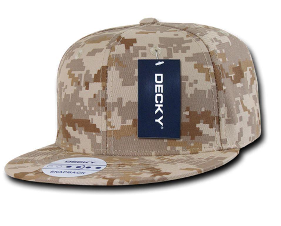 Decky Army Camouflage 100% Cotton Retro Flat Bill 6 Panel Snapback Hat