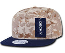 Decky Army Camouflage 100% Cotton Retro Flat Bill 6 Panel Snapback Hats Caps-Serve The Flag 22 image