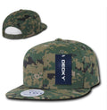 Decky Army Camouflage 100% Cotton Retro Flat Bill 6 Panel Snapback Hats Caps-Serve The Flag