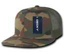 Decky Army Camouflage Camo Flat Bill Trucker Hats Caps 6 Panel Snapbacks-Serve The Flag 10 image