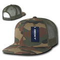 Decky Army Camouflage Camo Flat Bill Trucker Hats Caps 6 Panel Snapbacks-Serve The Flag