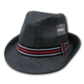 Decky Black Fedora Trilby Panama Fashion Hats Paper Straw Summer Unisex-Serve The Flag