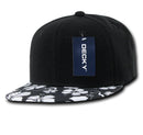 Decky Black Panel Floral Hawaiian Cotton Snapback Visor Flat Bill Caps Hats-Serve The Flag 4 image