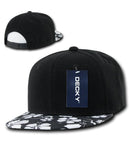 Decky Black Panel Floral Hawaiian Cotton Snapback Visor Flat Bill Caps Hats-Serve The Flag 1 image
