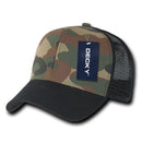 Decky Camouflage Curve Bill Constructed Trucker Hats Caps Snapback Cotton Mesh-Serve The Flag 17 image