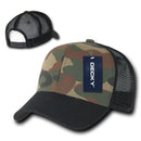Decky Camouflage Curve Bill Constructed Trucker Hats Caps Snapback Cotton Mesh-Serve The Flag 18 image