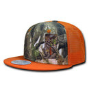 Decky Camouflage Hybricam Trucker 6 Panel Baseball Flat Bill Caps Hats-Serve The Flag 13 image
