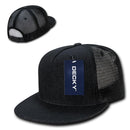 Decky Denim Material Retro Flat Bill Trucker 5 Panel Baseball Caps Hats Unisex-Serve The Flag 3 image