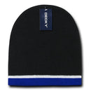Decky Double Striped 3 Tone Beanies Knitted Ski Skull Winter Caps Hats-Serve The Flag 3 image