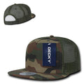 Decky Flat Bill Baseball Mesh Trucker 5 Panels Solid Camouflage Caps Hats-Serve The Flag