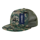 Decky Flat Bill Camouflage Cotton Foam Mesh Trucker Hats Caps Snapback Unisex-Serve The Flag 14 image