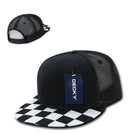 Decky Flat Bill Checkered Racing Flag 6 Panel Trucker Hats Caps Snapback-Serve The Flag 8 image