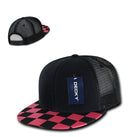 Decky Flat Bill Checkered Racing Flag 6 Panel Trucker Hats Caps Snapback-Serve The Flag 4 image
