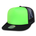 Decky Flat Bill Neon Foam Mesh Trucker Hats Caps Snapback Two Tone Unisex-Serve The Flag