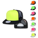 Decky Flat Bill Neon Foam Mesh Trucker Hats Caps Snapback Two Tone Unisex-Serve The Flag 2 image