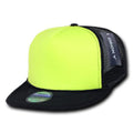 Decky Flat Bill Neon Foam Mesh Trucker Hats Caps Snapback Two Tone Unisex-Serve The Flag