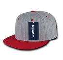 Decky Heather Grey Snapback Two Tone 6 Panel Retro Flat Bill Hats Caps-Serve The Flag 21 image