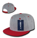 Decky Heather Grey Snapback Two Tone 6 Panel Retro Flat Bill Hats Caps-Serve The Flag