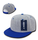 Decky Heather Grey Snapback Two Tone 6 Panel Retro Flat Bill Hats Caps-Serve The Flag 7 image