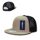 Decky Jute Crown Flat Bill Baseball 6 Panel Trucker Caps Hats Unisex-Serve The Flag 1 image