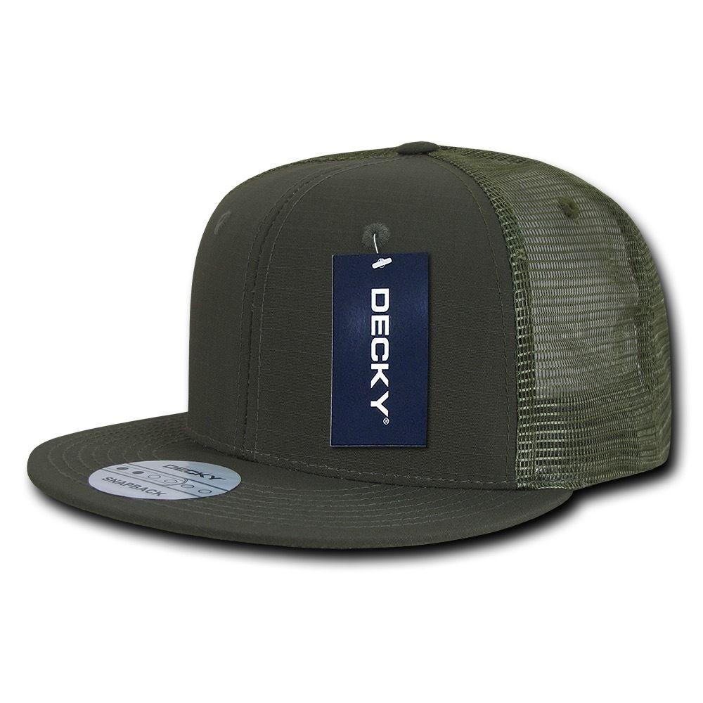 DECKY Low Crown Rip Stop Baseball Cap - 100% Cotton, Hook & Loop Closure (Woodland Camo)