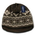 Decky Nordic Style Beanies Snowflake Pom Knit Snowboard Hats Caps Warm Winter-Serve The Flag
