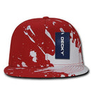 Decky Paint Splat Snapback Baseball 6 Panel 100% Cotton Structured Caps Hats-Serve The Flag 12 image