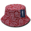 Decky Paisley Bandana Design Fitted Bucket Hats Caps Cotton Unisex-Serve The Flag