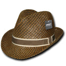 Decky Paper Braid Woven Brown 2 Tone Hatband Fedoras Trilby Hats-Serve The Flag 3 image