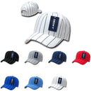 Decky Pin Striped Pinstriped 100% Acrylic High Crown Baseball Hats Caps-Serve The Flag 2 image