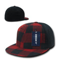 Decky Plaid Flex 6 Panel Fitted Two Tone Baseball Caps Hats-Serve The Flag