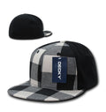 Decky Plaid Flex 6 Panel Fitted Two Tone Baseball Caps Hats-Serve The Flag