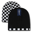 Decky Race Checkered Flag Reversible Beanies Ski Skull Caps Hats Winter-Serve The Flag 5 image