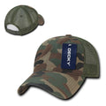 Decky Relaxed Camo 6 Panel Pre Curved Bill Trucker Baseball Caps Hats-Serve The Flag