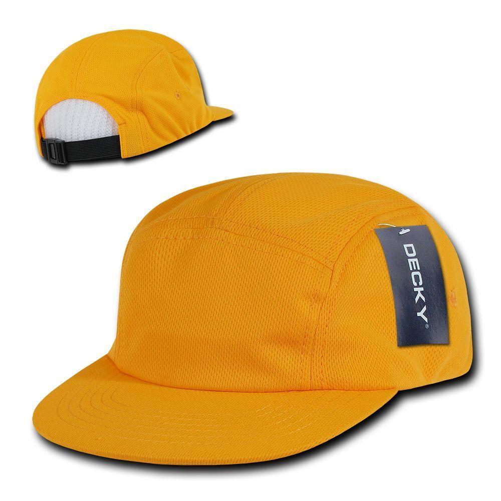 Decky Retro Flat Bill Performance 5 Panel Mesh Racer Caps Hats Unisex