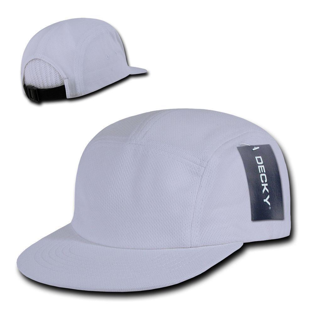 Decky Retro Flat Bill Performance 5 Panel Mesh Racer Caps Hats Unisex