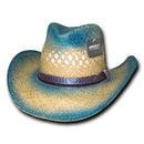 Decky Sea Breeze Raffia Straw Hatband Cowboy Hats One Size Mens Unisex-Serve The Flag 1 image