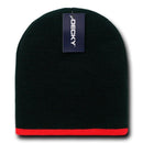 Decky Single Striped Two Tone Beanies Knitted Ski Skull Caps Hats Warm Winter-Serve The Flag 13 image