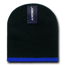 Decky Single Striped Two Tone Beanies Knitted Ski Skull Caps Hats Warm Winter-Serve The Flag 14 image
