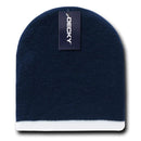 Decky Single Striped Two Tone Beanies Knitted Ski Skull Caps Hats Warm Winter-Serve The Flag 20 image
