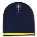 Decky Single Striped Two Tone Beanies Knitted Ski Skull Caps Hats Warm Winter-Serve The Flag 10 image