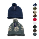 Decky Snowflake Winter Warm Knitted Solid Roll Up Beanies Ski Pom Pom Unisex-Serve The Flag 1 image