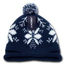 Decky Snowflake Winter Warm Knitted Solid Roll Up Beanies Ski Pom Pom Unisex-Serve The Flag 15 image