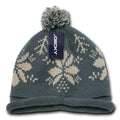 Decky Snowflake Winter Warm Knitted Solid Roll Up Beanies Ski Pom Pom Unisex-Serve The Flag