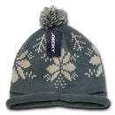 Decky Snowflake Winter Warm Knitted Solid Roll Up Beanies Ski Pom Pom Unisex-Serve The Flag 3 image