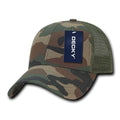Decky Structured Camouflage Trucker Pre Curved Bill 100% Cotton Caps Hats-Serve The Flag