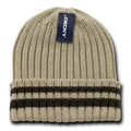 Decky Sweater Beanies Striped Thick Ribbing Knitted Skull Ski Winter Caps Hats-Serve The Flag